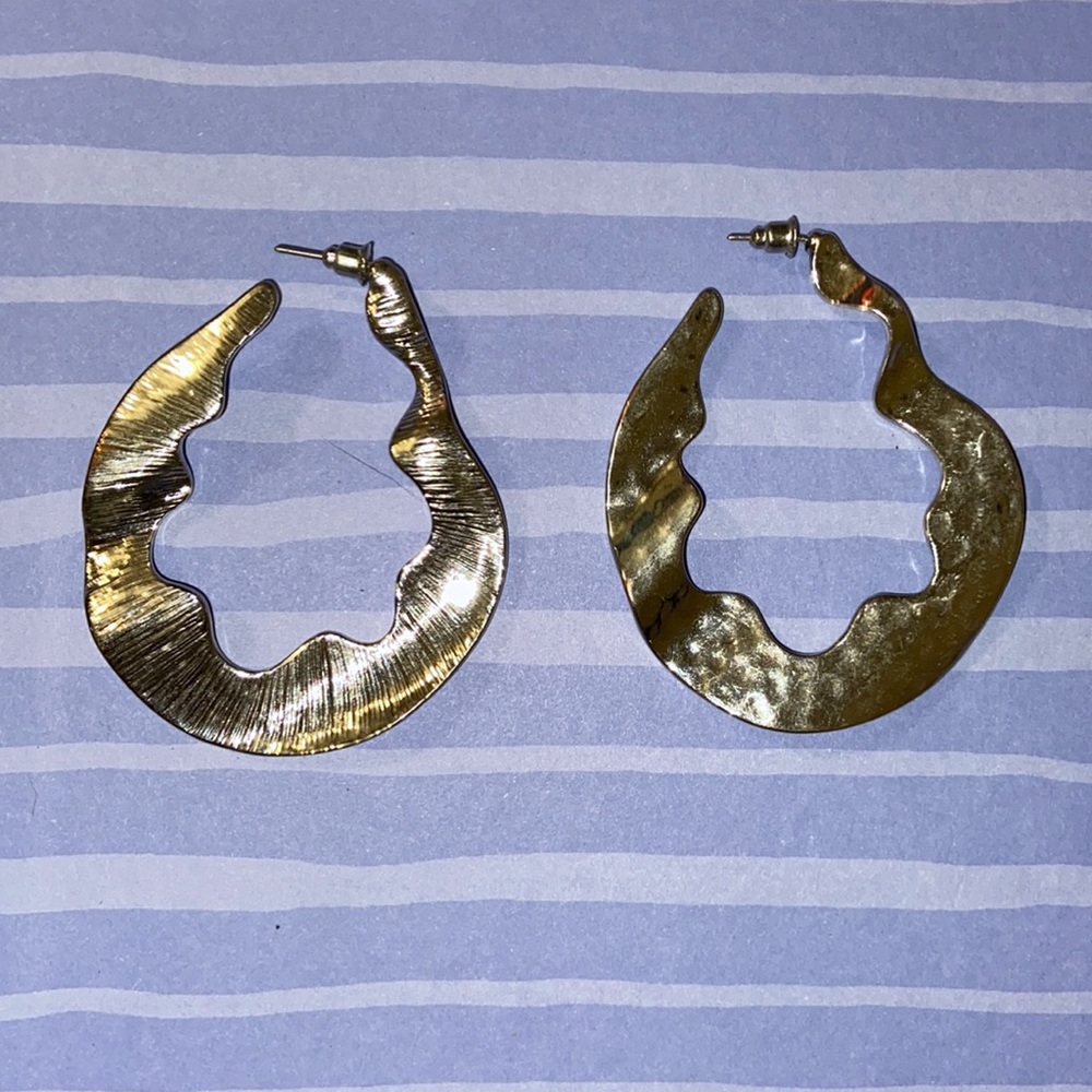 Large silver tone hoops